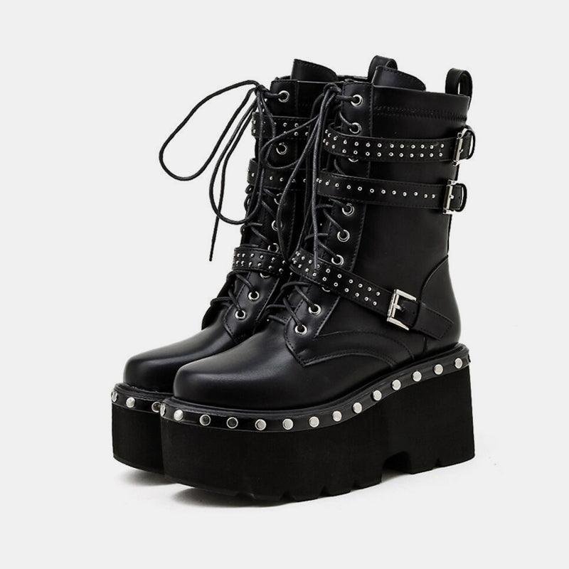Rivet Lace Up Boots