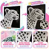 Spotted Leopard Special Shaped 5D DIY Partial Drill Diamond Pearl Painting Kit for Adults Beginners Home Decor Art Craft Pearl Diamond Painting 30x40cm