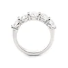 14K White Gold 5-Stone Round Diamond Cocktail Ring with Smooth Ring Cut Design
