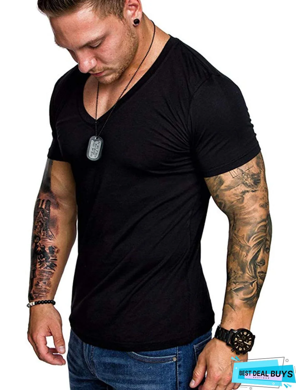 Men's T-Shirt Graphic Plus Size Pure Color Short Sleeve Daily Slim Tops Cotton Basic Dark Gray White Light Gray / Sports / Summer