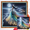 Girls With Fluorescent Lights On The Beach - 18CT Counted Cross Stitch - 35*35cm