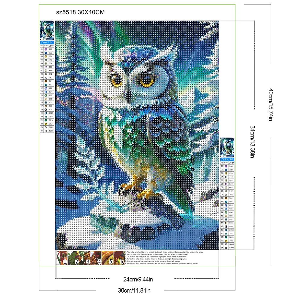 Diamond Painting - Full Round Drill - Owl(Canvas|30*40cm)