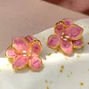 Loving Pink Blossom Flower Earrings