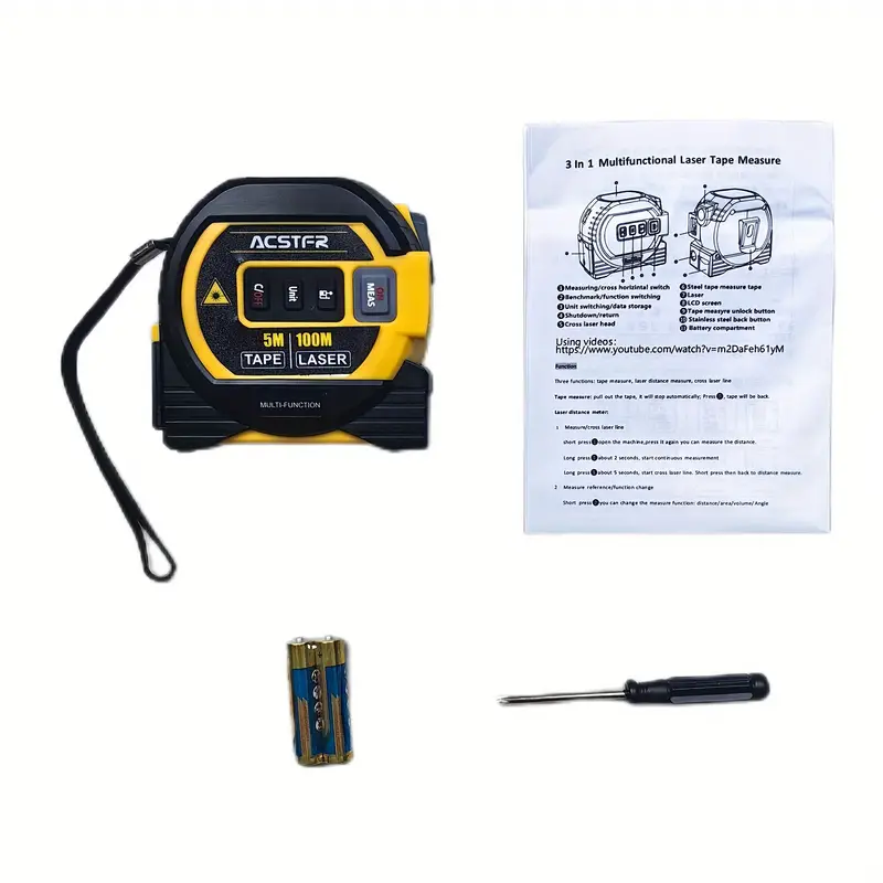 1pc laser tape measure 3in 1 digital tape measure laser rangefinder steel tape measure with 2aaa batteries Product details 6