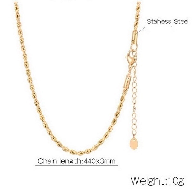 Casual Minimalist Solid Color 304 Stainless Steel 18K Gold Plated Plating Stainless Steel Necklaces