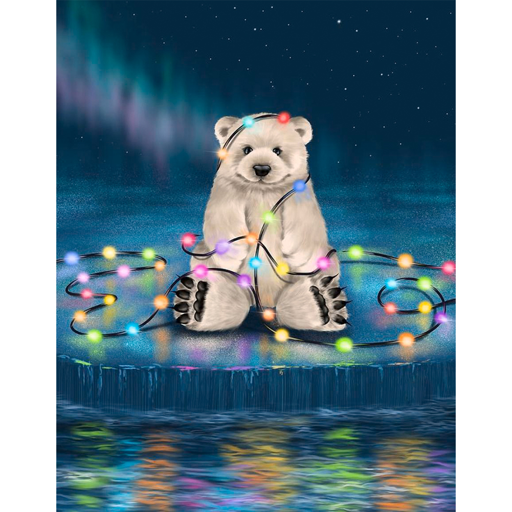 

Lantern Bear - Round Drill Diamond Painting - 30*40CM, 501 Original