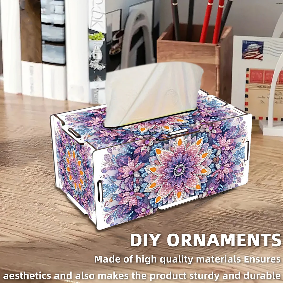 Mandala DIY Diamond Art Paper Towel Holder for Home and Office Decoration