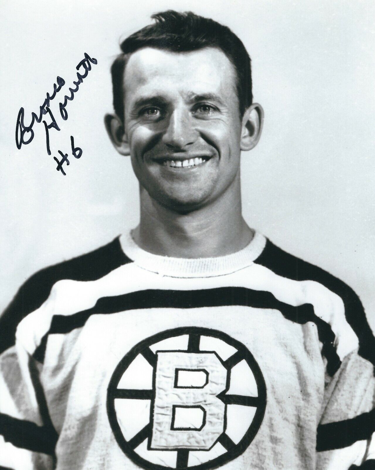 Signed 8x10 BRONCO HORVATH Boston Bruins Autographed Photo Poster painting - COA