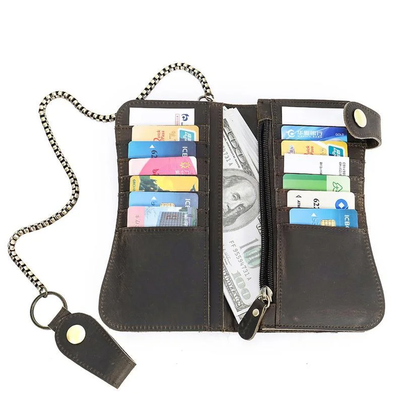 Mens Anti-Theft Vintage Business Wallets Soft Leather Card Holder