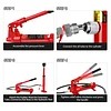 4 Ton Porta Power Kit,16-Pcs Portable Hydraulic Multifunctional Jack with Oil Hose,Auto Body Frame Repair Kit with Storage Case,Hydraulic Ram for Car Truck Repair, 8000 Lbs Capacity, Red (4 Ton)