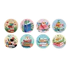 Ensemble de 8 pi&egrave;ces : kits de sous-verres de peinture en diamant maison avec support rond en bois de sous-verre d&rsquo;art en diamant avec coussin antid&eacute;r