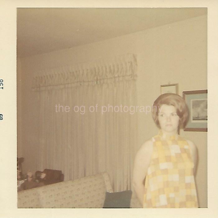 FOUND Photo Poster paintingGRAPH Color 1960's GIRL Original Snapshot PRETTY YOUNG WOMAN 112 14 N
