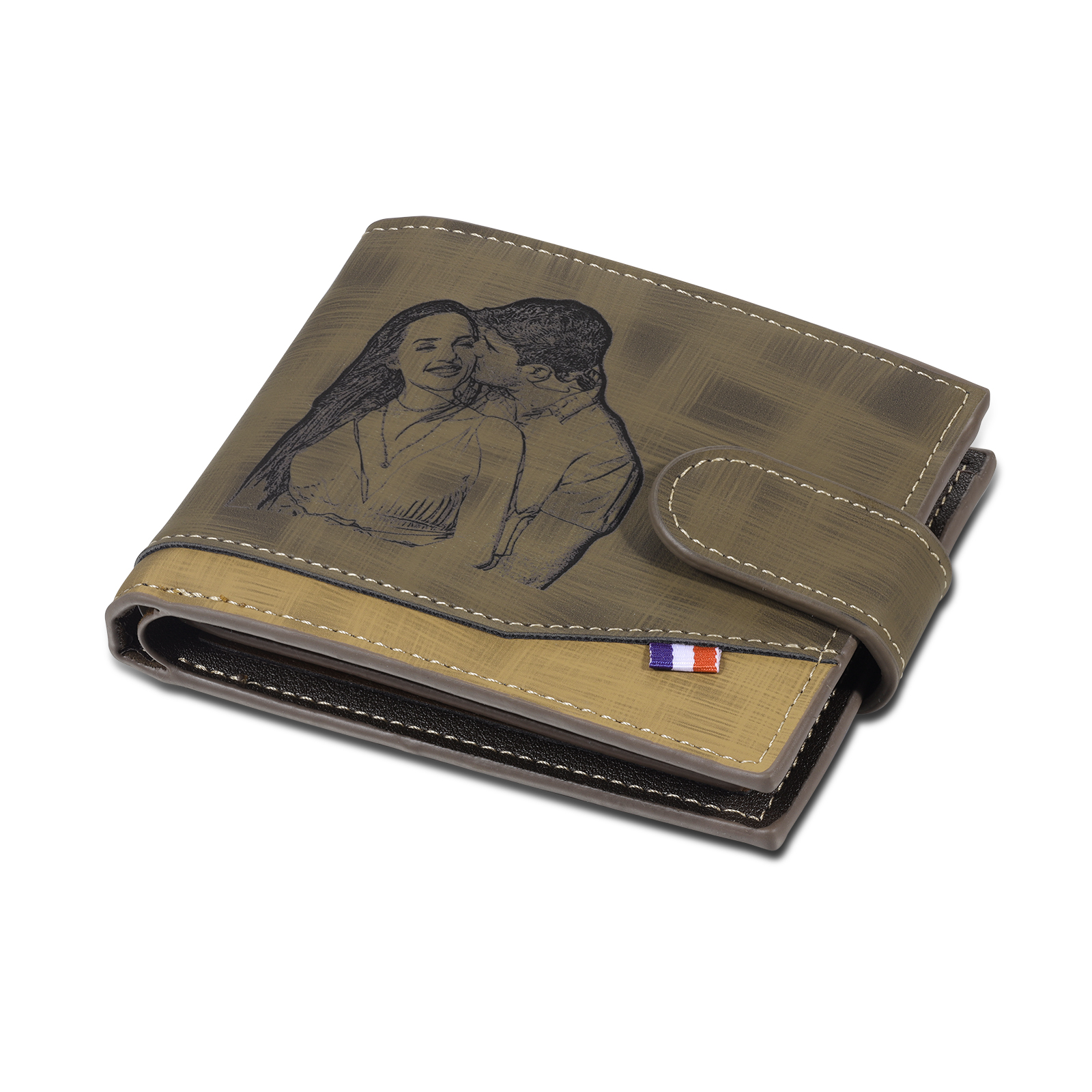 Portefeuille Classique 1 Prénom et Lettre Personnalisés avec Photo Porte-Monnaie Carte