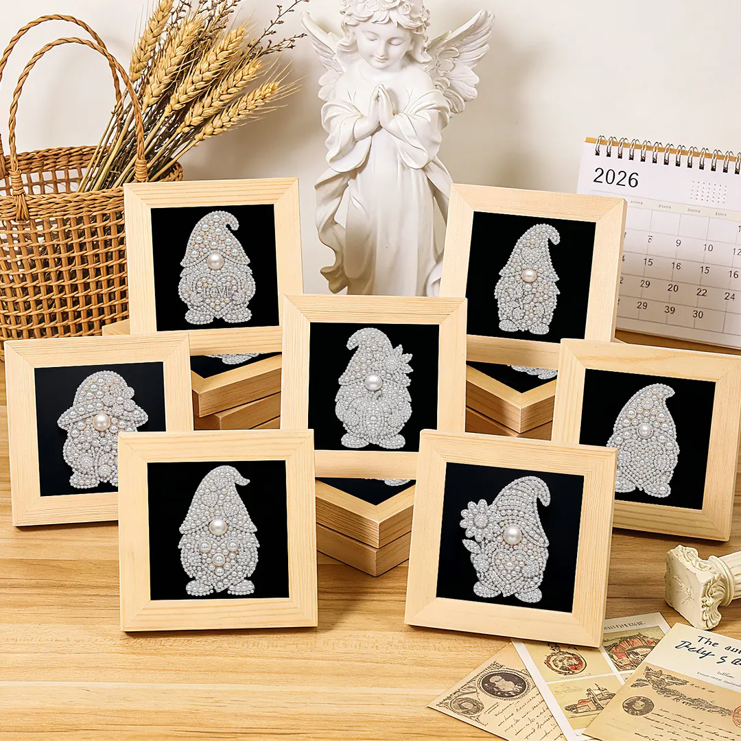 12pcs DIY Goblin Pearl Dot Painting No Frame Pearl Painting Art Kits 15x15cm Pearl Gem Paintings Picture Arts Craft for Adults Beginners Home Wall Decor