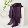 Plain Colors Grey Tassel Hijab Shawl Scarf