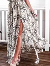 Snake-Print Sleeveless Split-Side Maxi Dress