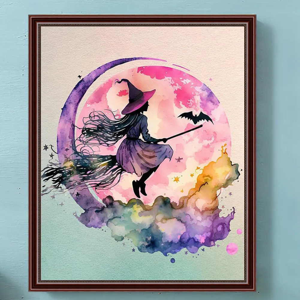 Full Round Diamond Painting 40*50cm - Flying Witch