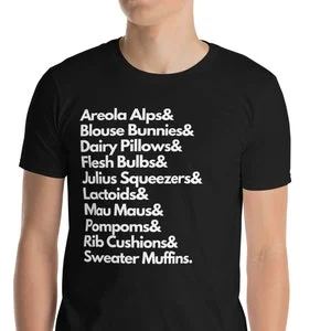 Pornhint NSFW Breast Slang Words ShortSleeve Unisex TShirt NSFW