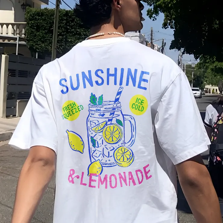 Sunshine & Lemonade Fresh Squeezed Ice Cold Printed Men's T-shirt