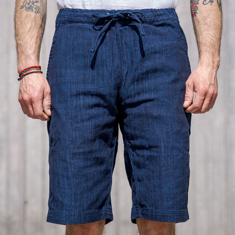 Men's Indigo Jacquard Casual Shorts