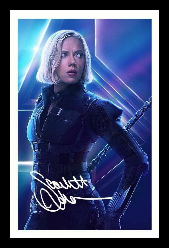 Scarlett Johansson - Black Widow Avengers Infinity War Signed & Framed Photo Poster painting