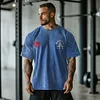 Retro Hell Gym Flame Skull Graphics Washed T-shirt by Inlyline