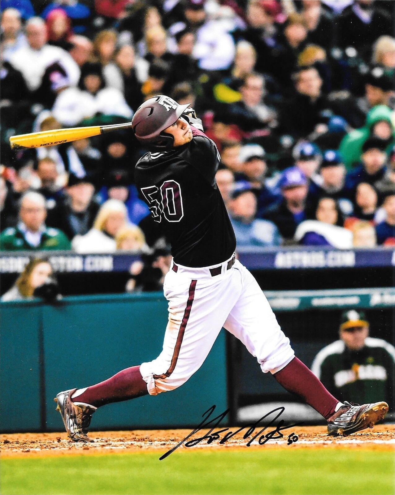 COLORADO ROCKIES HUNTER MELTON HAND SIGNED TEXAS A&M AGGIES 8X10 Photo Poster painting W/COA