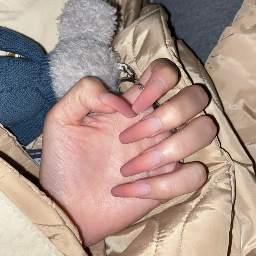 24pcs Aesthetic Northern Lights stiletto nail tips Simple Fashion Lasting Fake Nails Wearable Full Cover Finished Fingernails