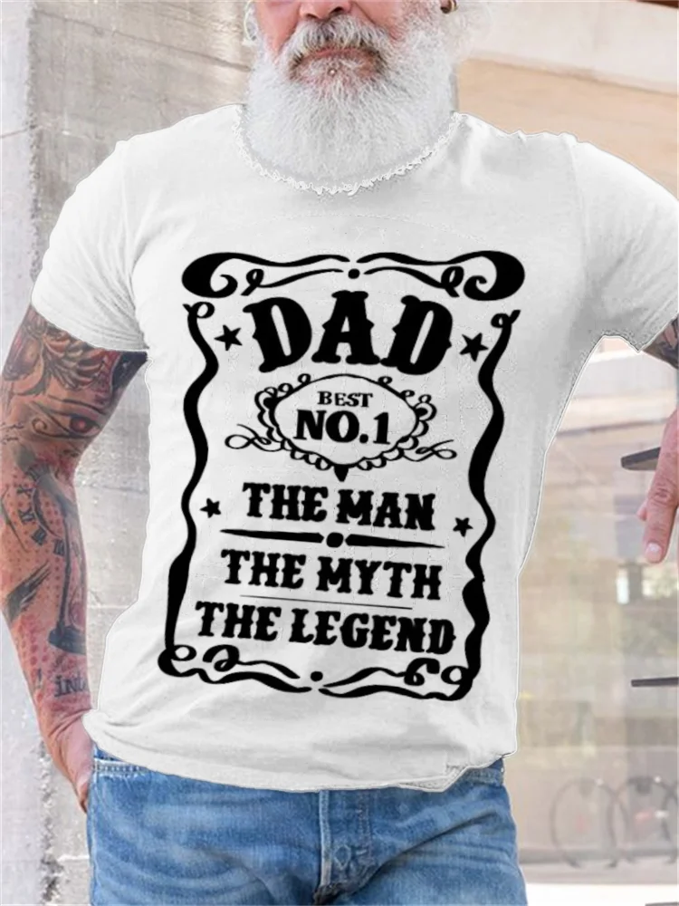 BrosWear Men's Dad The Man The Myth The Legend Vintage Graphic T Shirt