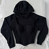 Hoodie Cropped And Matching Corset Top Tailored Specifically by Inlyline