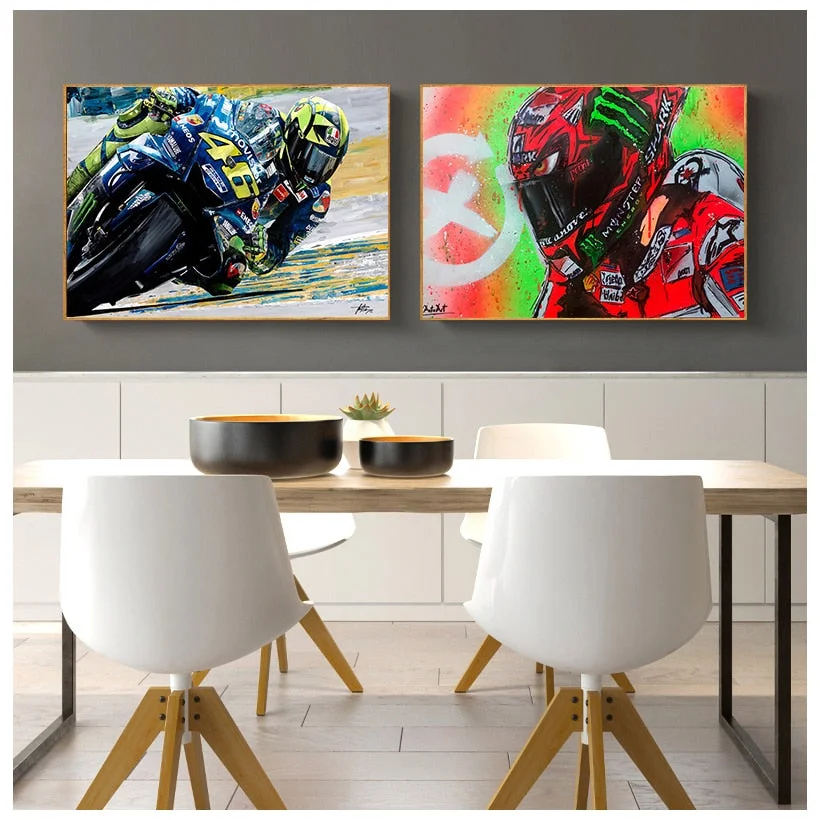 Abstract Oil Prints Poster Motorcycle Canvas Painting Posters Print Cuadros Wall Art Picture for Living Room Home Decoration