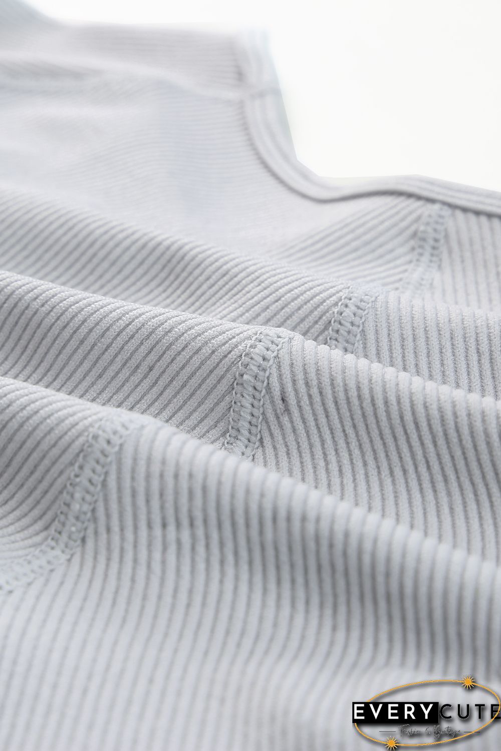 Gray Long Sleeve Seamless Crop Smoke