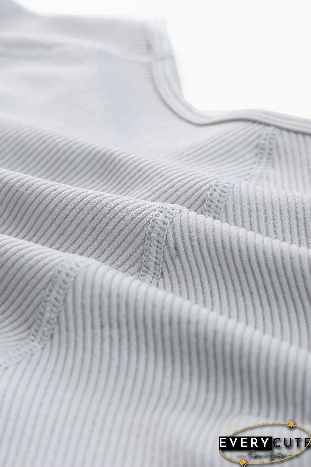 Gray Long Sleeve Seamless Crop Smoke