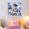 Boy And Puppy-11CT Stamped Cross Stitch 45*45cm/17.72*17.72in
