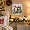 (20x20cm)Owl Xmas Pearl Painting Art Kits With Inner Frame Pearl Gem Paintings Picture Arts Craft for Adults Beginners Home Wall Decor