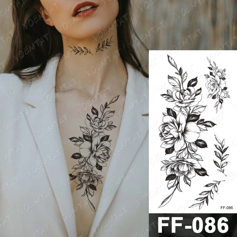 Sdrawing Temporary Tattoo Sticker Henna Mehndi Totem Flash Tatto Lotus Flower Hand Fingers Body Art Arm Fake Tatoo Men Women