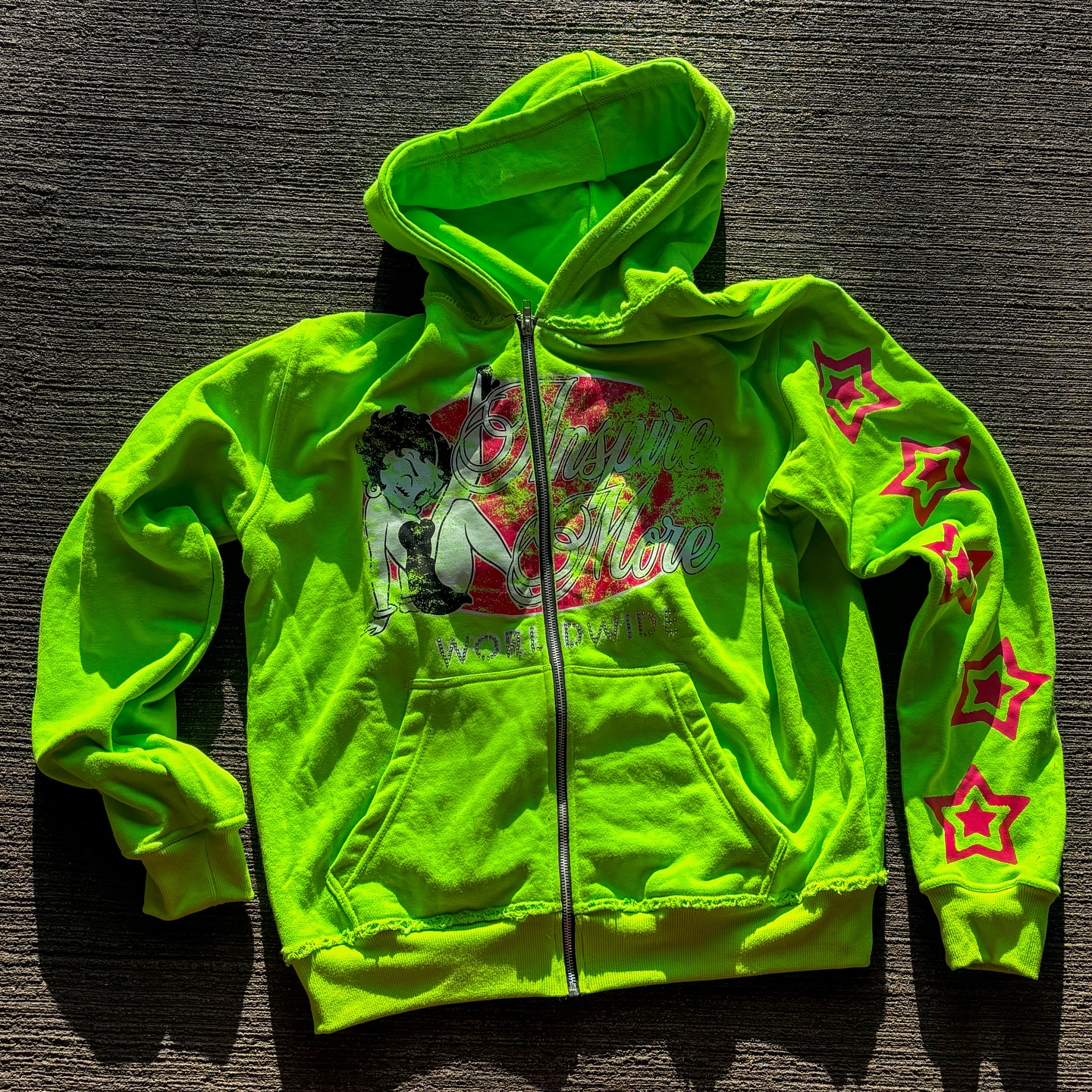 Statement Street Style Print Zip-Up Hoodie