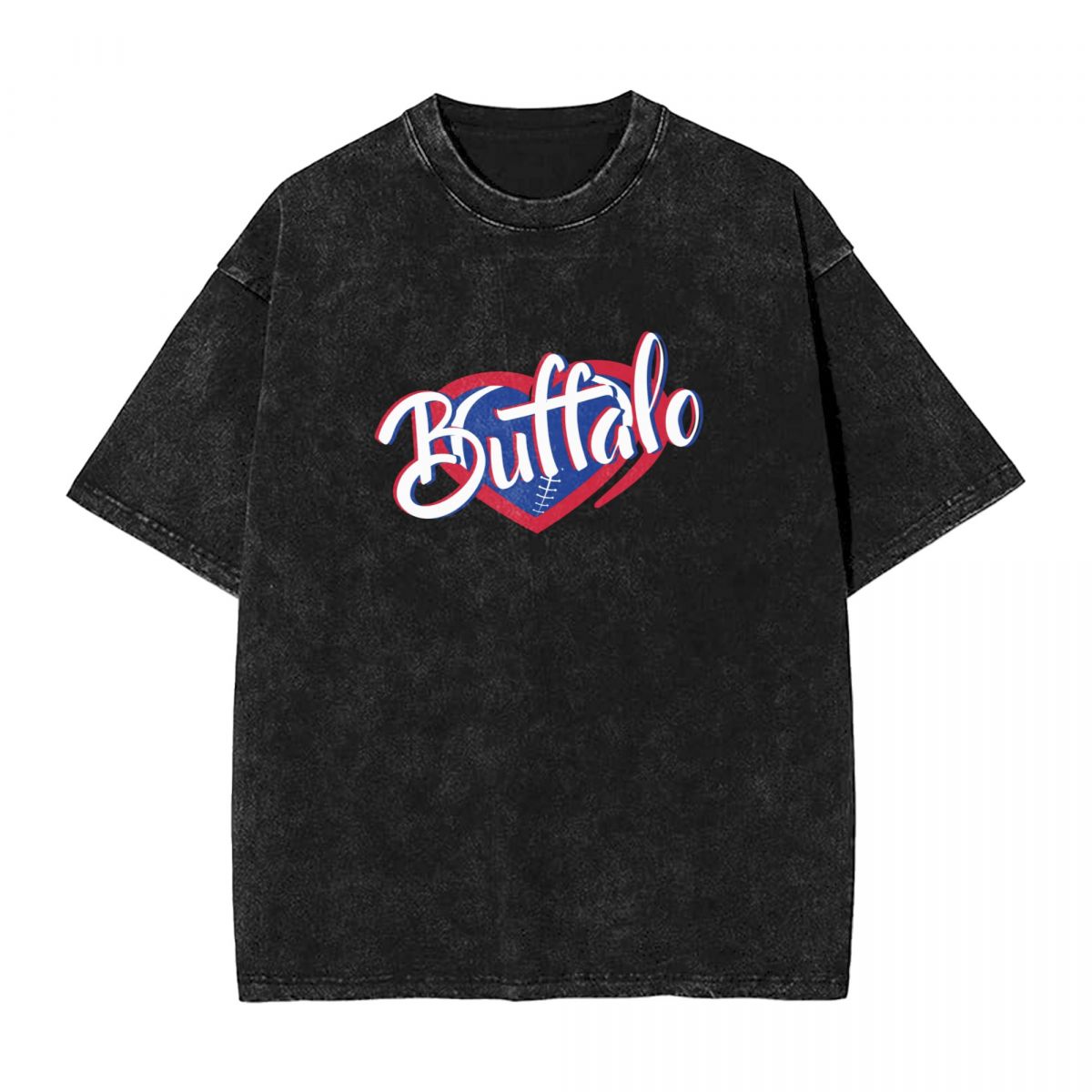 Buffalo Bills On Hearts Ball Vintage Oversized T-Shirt Men's