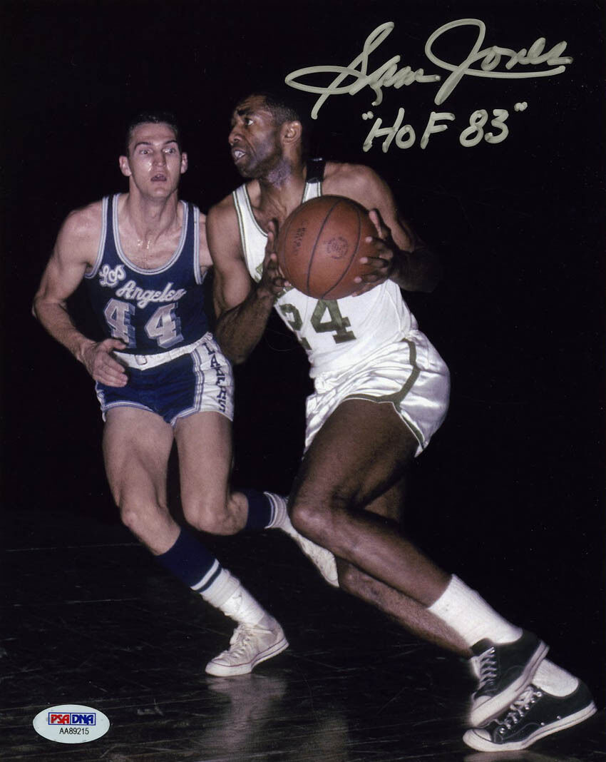 Sam Jones SIGNED 8x10 Photo Poster painting + HOF 83 Boston Celtics PSA/DNA AUTOGRAPHED