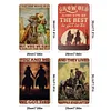 4PCS Cowboy And Cowgirl - Vintage Metal Signs Set - 20*30cm - Western