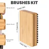 3Pcs Ski Waxing Brush Kit Portable Ski Snowboard Tuning Brush for Outdoor Skiing