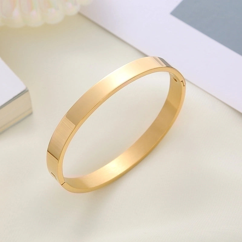 Basic Solid Color Stainless Steel Bangle