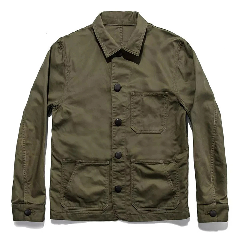 Men's Retro Canvas Cotton Jacket In Oliver Green Oversize 5XL Long ...