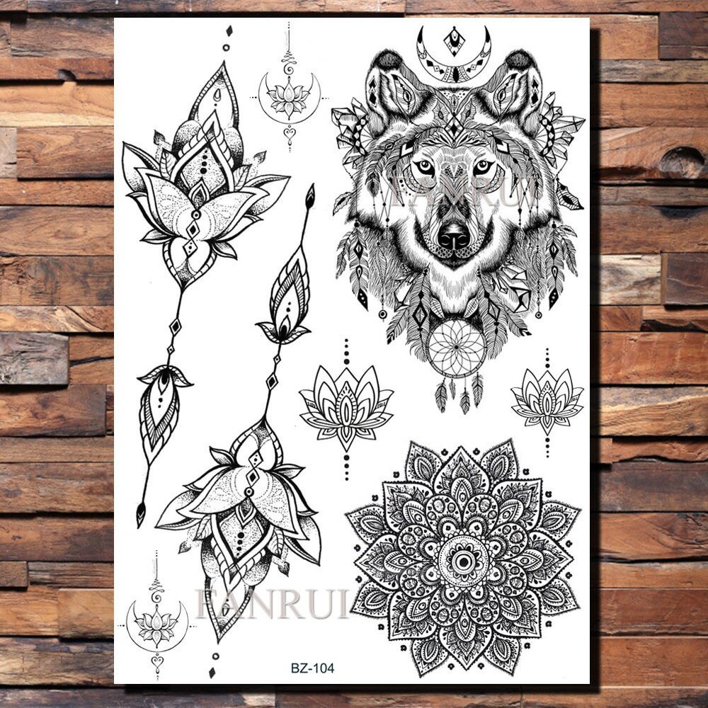 Gingf Large Lion Head Tattoo Waterproof Arm Back Decals Temporary Tattoo Sticker For Men Body Art Fake Tattoo Lion Animal AAQH852