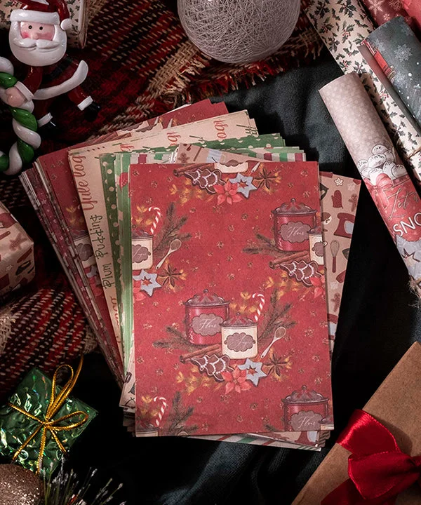 400 Sheets Christmas Carols Retro Material Paper Kit