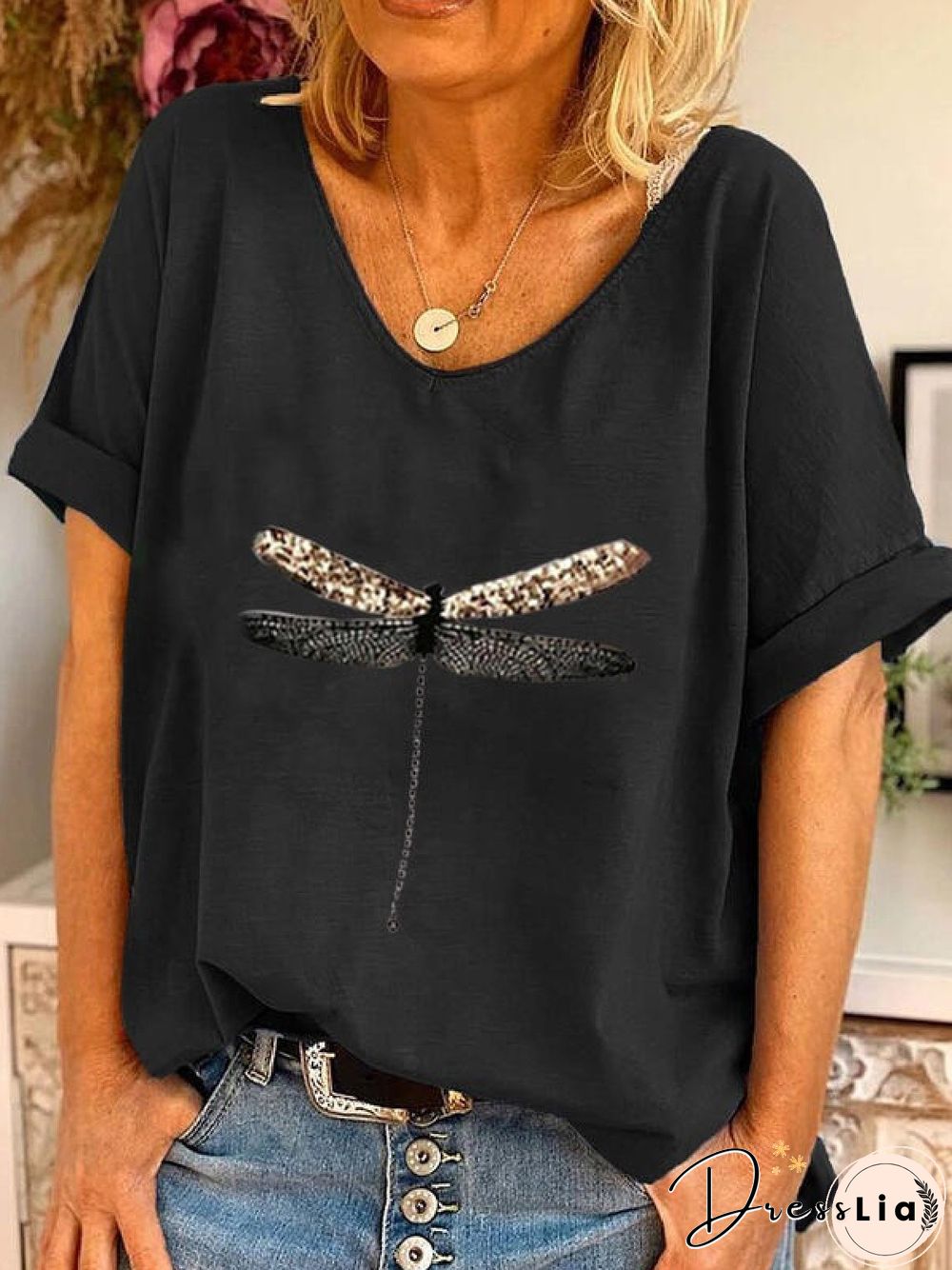 Casual Short Sleeve Printed T-shirt