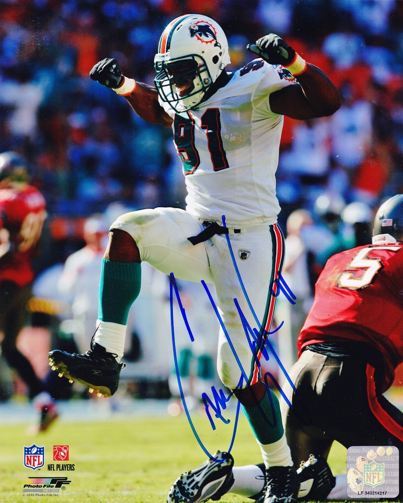 CAMERON WAKE MIAMI DOLPHINS ACTION SIGNED 8x10