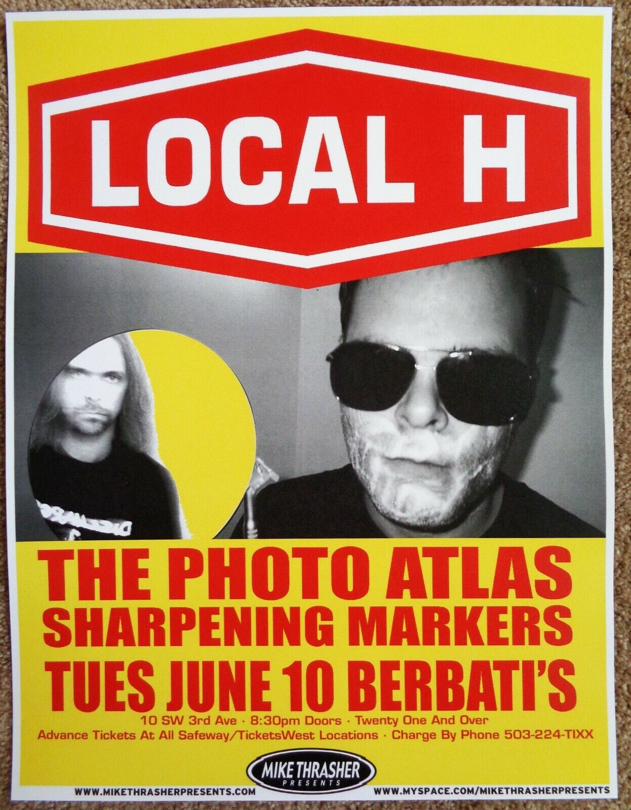 LOCAL H 2008 Gig POSTER Portland Oregon Concert