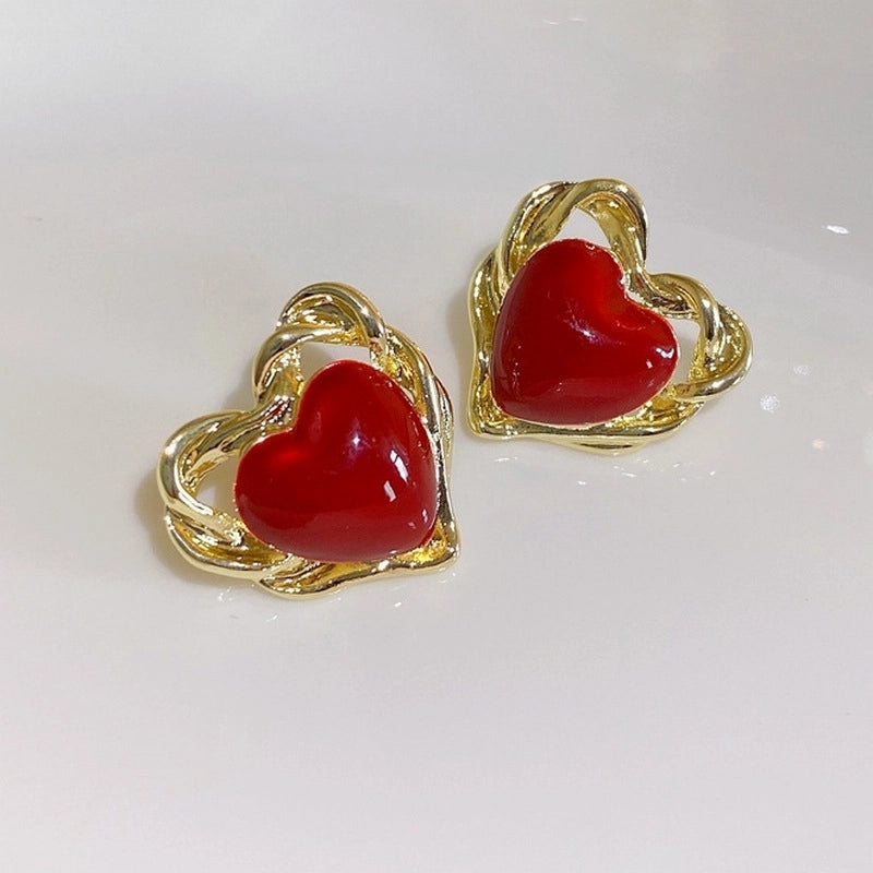 1 Pair IG Style Minimalist Heart Shape Flower Bow Knot Inlay Alloy Artificial Pearls Rhinestones Drop Earrings Earrings Ear Studs