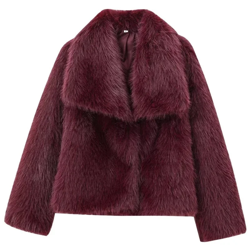 Typeiito - Elegant Faux Fur Coat